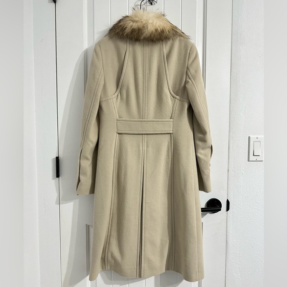 BCBGMAXAZRIA Wool & Angora Blend Cream Coat - Picture 6 of 9